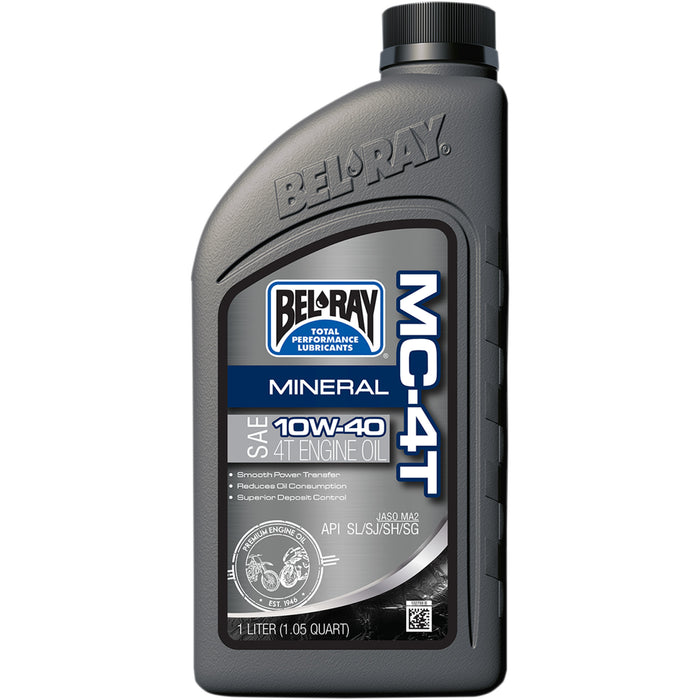 BEL-RAY 3601-0638 99401-BT1LA MC-4T Mineral 4T Engine Oil MC-4T Mineral Oil - 10W-40 - 1L