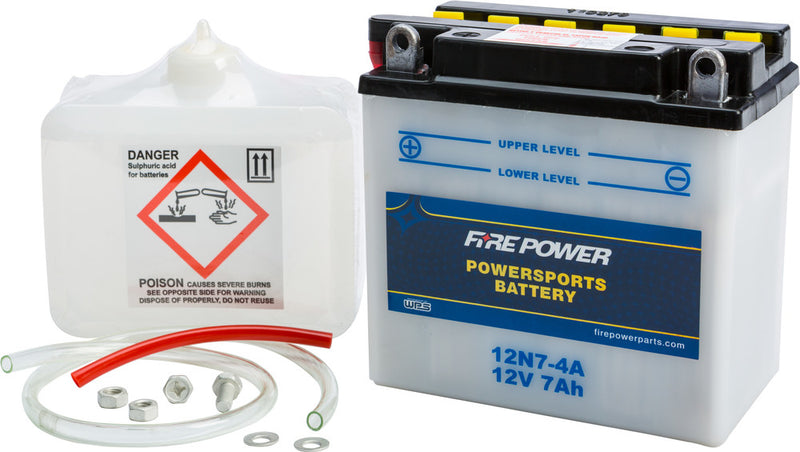 Fire Power Battery W Acid 12V - 12N7-4A Arctic Cat 580 / 580 Mountain Cat / 580 Deluxe 1995-1997
