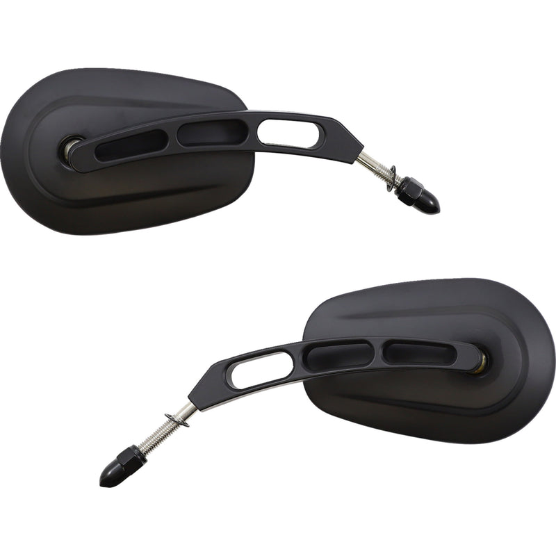RIVCO PRODUCTS 0640-1677 MV307 Thru-Mount Mirror Mirror - Thru-Mount - Side View - Oval - Black
