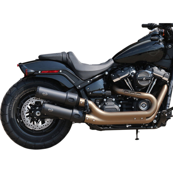 S&S CYCLE 1801-1234 550-0734 Grand National Slip-On Mufflers - Ceramic Black Grand National Mufflers for Fat Bob