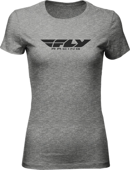 Fly Racing 356-0363L 356-0363L WOMEN'S FLY CORPORATE TEE DARK GREY HEATHER LG