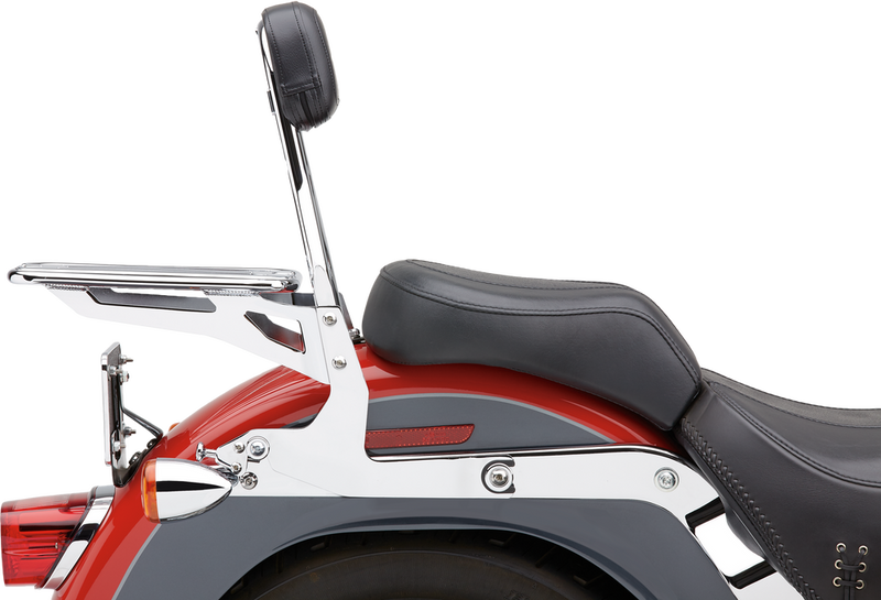 Cobra Detachable Backrest Round Chrome Softail - 602-2002 For Harley Softail 2007-2017