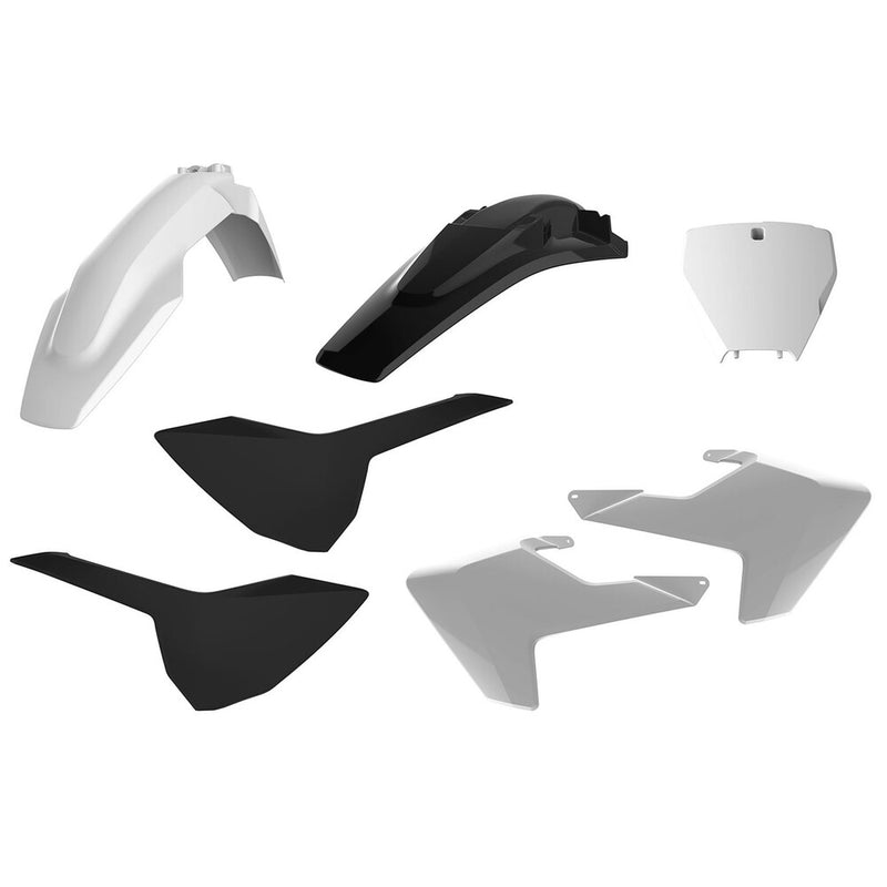 Polisport 64-90728 90828 PLASTIC BODY KIT WHITE/BLACK