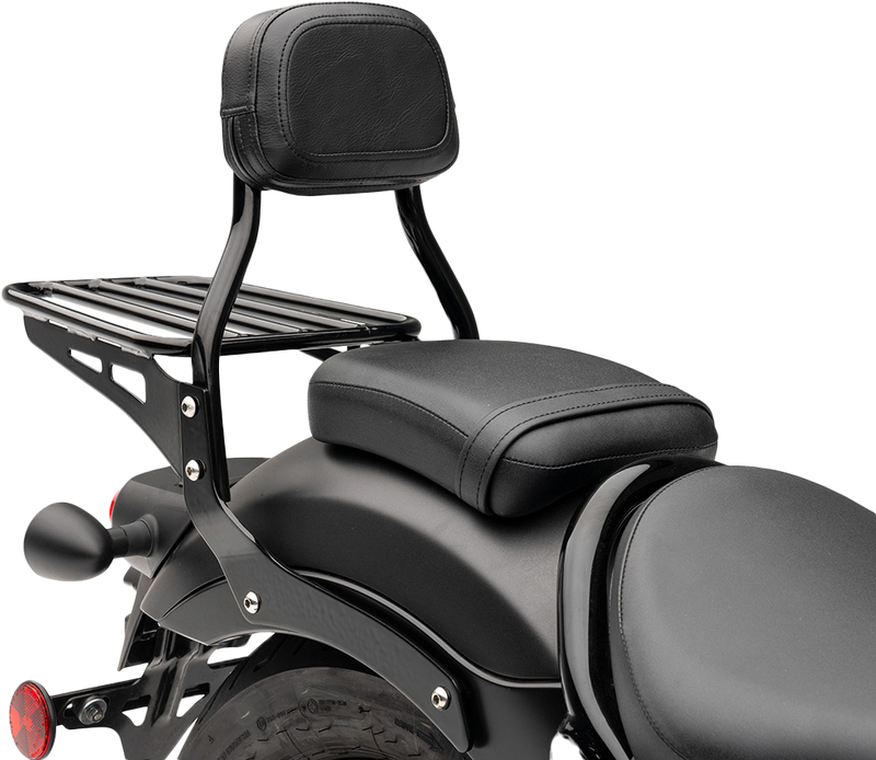 Cobra Mini Round Sissy Bar W PAD Black Honda Rebel 300/500 - 02-8608B Honda Rebel 2017-2023