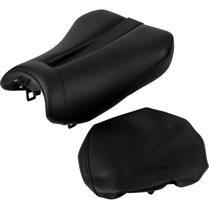 SADDLEMEN 0810-1116 0810-S029 Gel-Channel™ Track Carbon Fiber Sport Seat — Sport Gel Channel™ Track Carbon Fiber Sport Seat - Black - GSXR 600/750