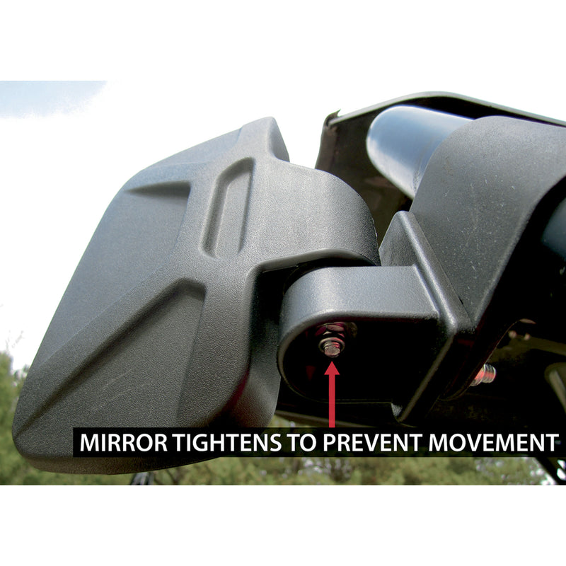 MOOSE OFFROAD 0640-1085 56-18080A UTV Sideview Mirrors Mirrors - Side View - Rectangle - Black - 1.75"