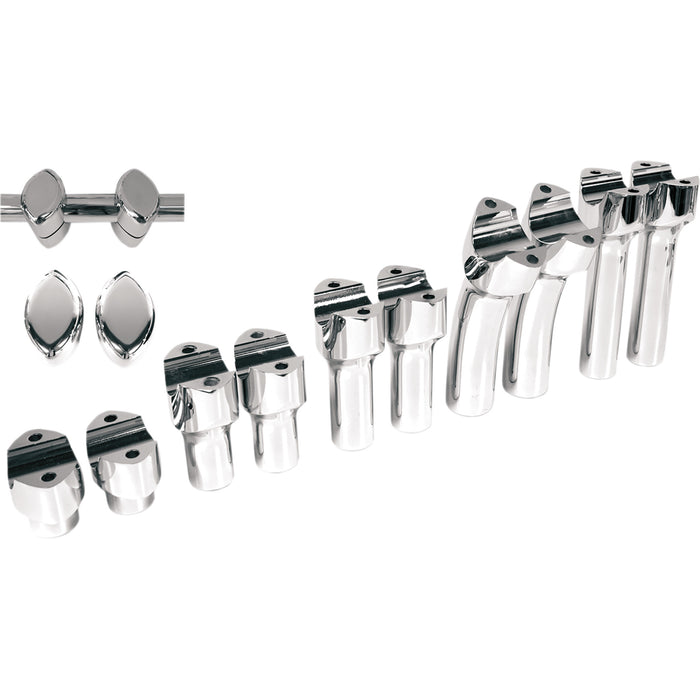 DRAG SPECIALTIES 0602-0469 Big Buffalo Handlebar Risers pullback - 5-1/2" - chrome