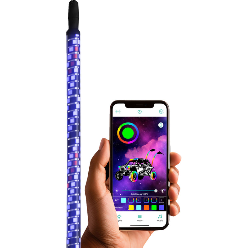WHIPITLIGHTRODS 2040-3471 SB-CHSBTR-131-V2 Whip Light 3'  rod - bluetooth® - rgb