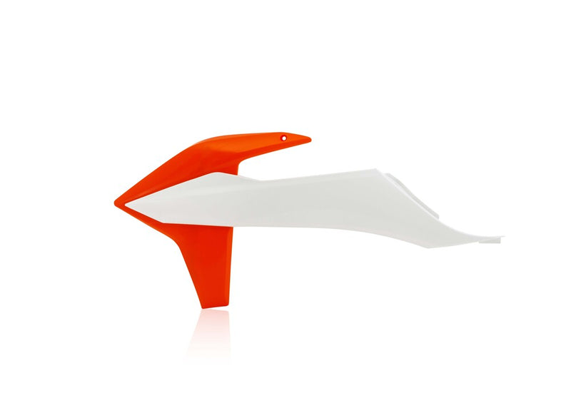 Acerbis Radiator Shroud White Orange - 2726515412 KTM Dirt Bikes 2019-2023