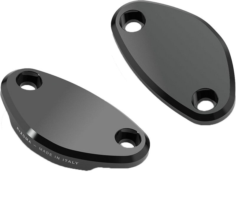 Rizoma Mirror Block OFF Plates Pair Black - BS533B Kawasaki Ninja 2021-2024