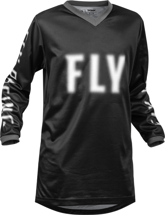 Fly Racing 376-222YS 376-222YS YOUTH F-16 JERSEY BLACK/WHITE YS