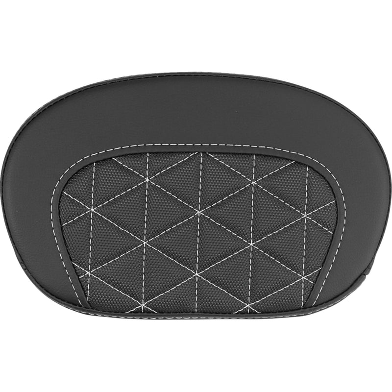 SADDLEMEN 0822-0715 061021106 Mini Contour Sissy Bar Pad tri-gripper - white stitch
