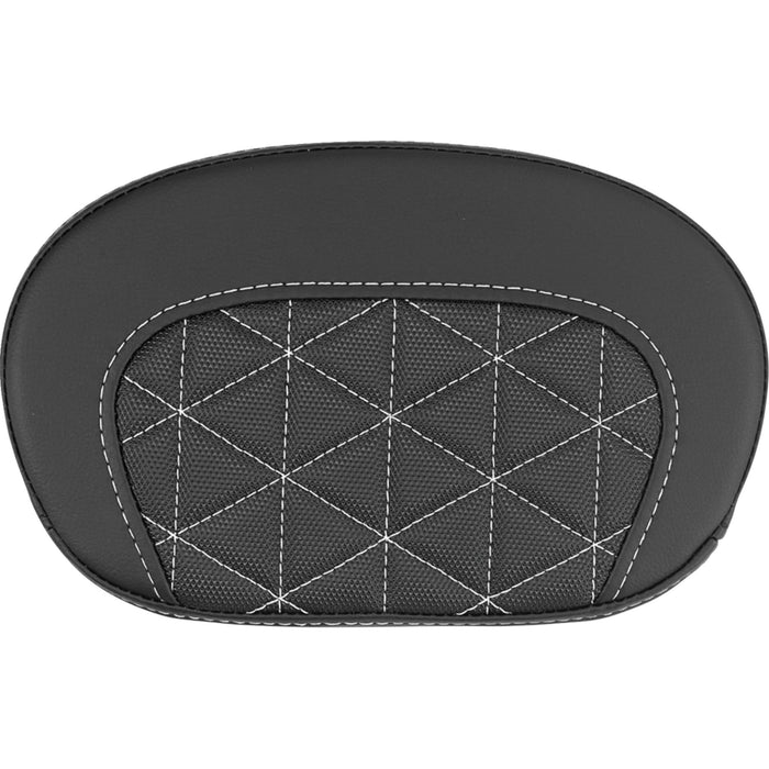 SADDLEMEN 0822-0715 061021106 Mini Contour Sissy Bar Pad tri-gripper - white stitch