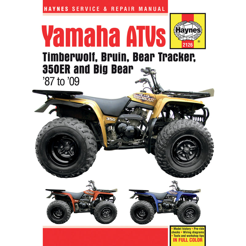 Haynes Service Manual - M2126 Yamaha 350 Moto 4 / YFM350FW Big Bear 4x4 / YFM350U Big Bear 2x4 / Big Bear 4x4 1987-2003