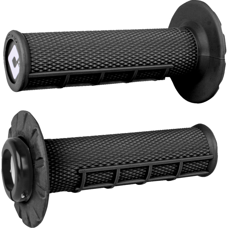 ODI 0630-3285 J33HWB-B Half Waffle v2.1 Lock-On Grips atv/mx - black/black
