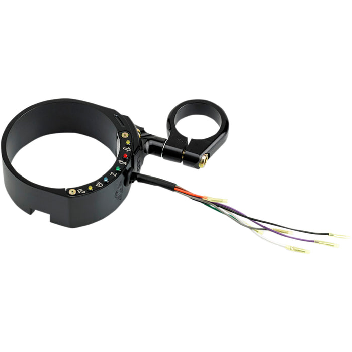 JOKER MACHINE 2210-0478 10-307B Speedometer Relocation Bracket with Easy Mount Clamp - Black Anodized - For 49 mm Fork