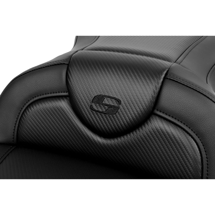 SADDLEMEN 0801-1616 A808-07B-185BLK Roadsofa™ Standard Reach Seat- without Backrest - Carbon Fiber - Black Stitch - 'FL 08-19