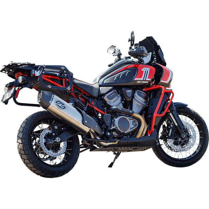 S&S CYCLE 1801-1811 550-1081 Slip-On Muffler - Brushed Stainless Steel - 50-State - Pan American