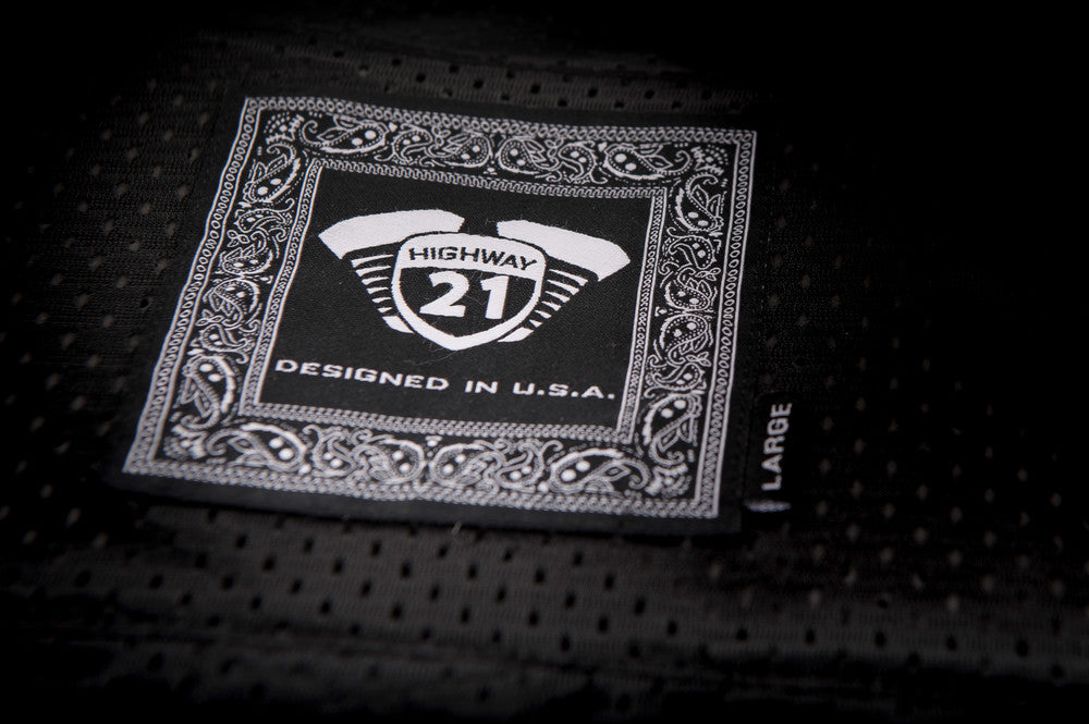 Inner label of black Iron Sights Club Collar Denim Vest