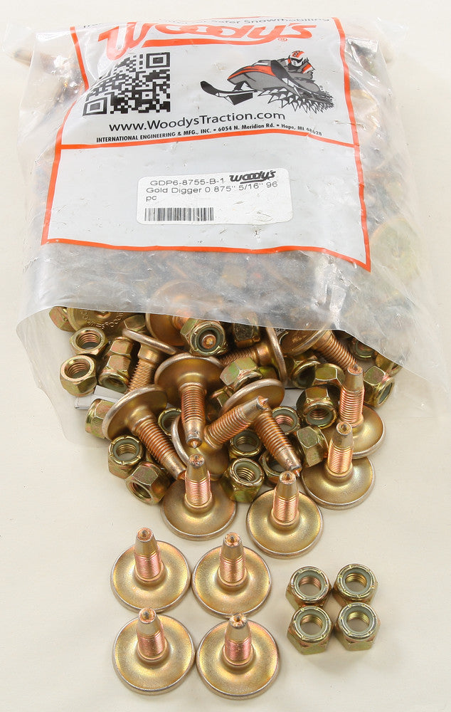 Woody's 18-3152-96 GDP6-8755-B GOLD DIGGER CARBIDE TRACTION MASTER STUD .875" 96/PK