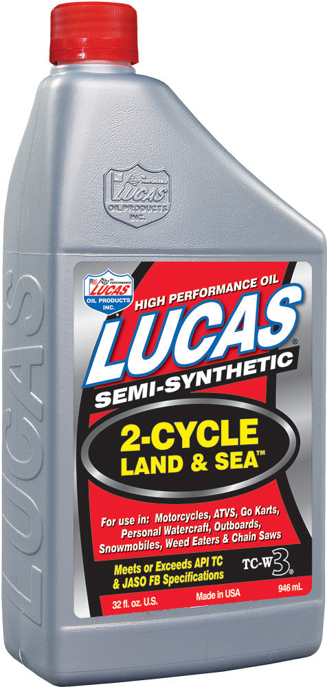 Lucas Semi-SYN Land SEA OIL 2T 1QT - 10467 For Ski-Doo Snowmobiles 2002-2019 | Husqvarna Dirt Bikes 2003-2018 | Kawasaki Dirt Bikes 2002-2018