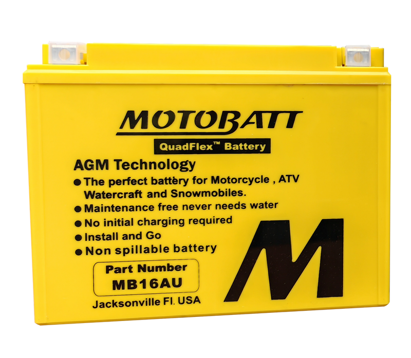 Motobatt 491-1027 MB16AU BATTERY MB16AU SEALED FACTORY ACTIVATED