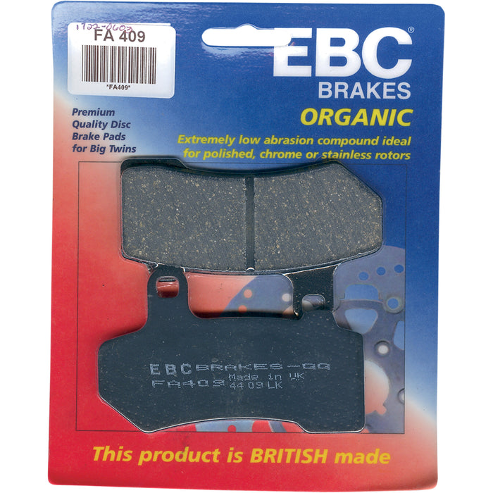 EBC 1722-0603 FA409 Organic Harley/Buell Brake Pads Organic Brake Pads