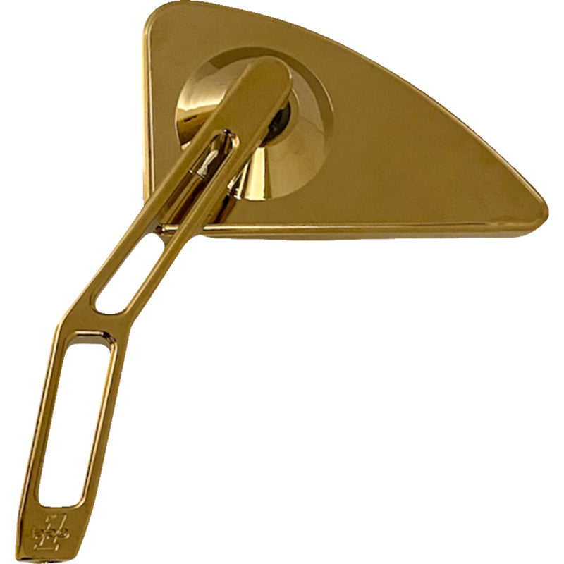 PRO-ONE PERF.MFG. 0640-1673 102120TIN Mini Mirror w/V2 Cut-Out Stem Mirror - Mini w/V2 Cut-Out Stem - Gold - Left
