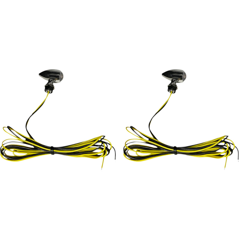 CUSTOM DYNAMICS 2040-2712 CD-MICRO-A-C Micro Bullet LED Turn Signals Micro Turn Signals - Amber -Chrome