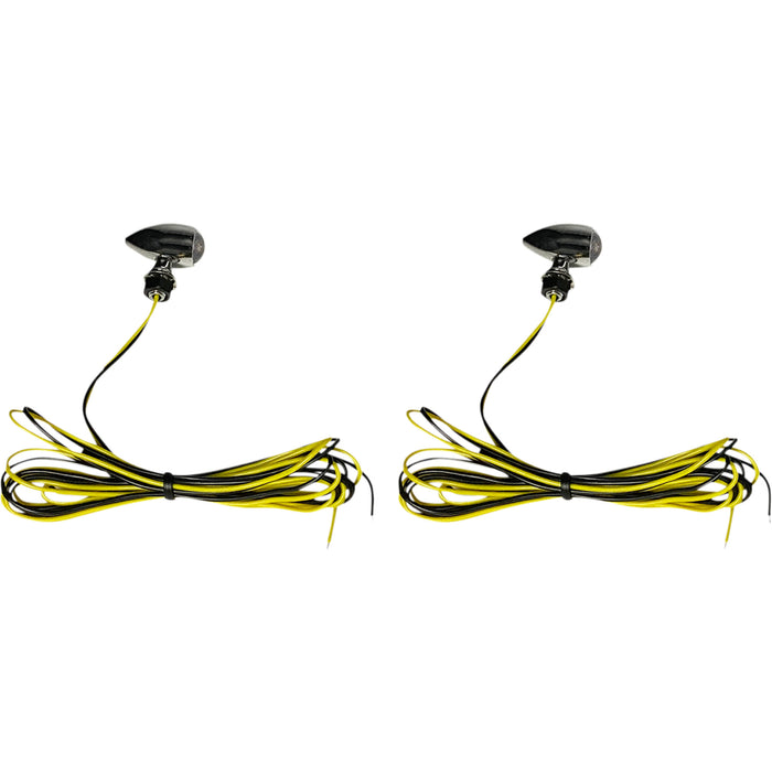 CUSTOM DYNAMICS 2040-2712 CD-MICRO-A-C Micro Bullet LED Turn Signals Micro Turn Signals - Amber -Chrome