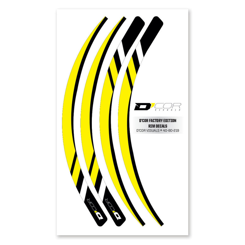 D-cor 862-80219 40-80-219 RIM DECALS YELLOW 4 PC SET YEL RIM DECALS 4 PC SET