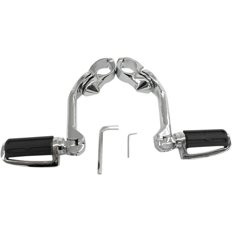 RIVCO PRODUCTS 1624-0324 MV125 Highway Pegs with Mount Set Kit Highway Pegs With Mount - Chrome