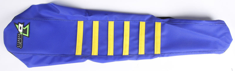 D'cor Visuals D-Cor Seat Cover Blue Yellow With Ribs - 30-70-405 Husqvarna Dirt Bikes 2014-2016