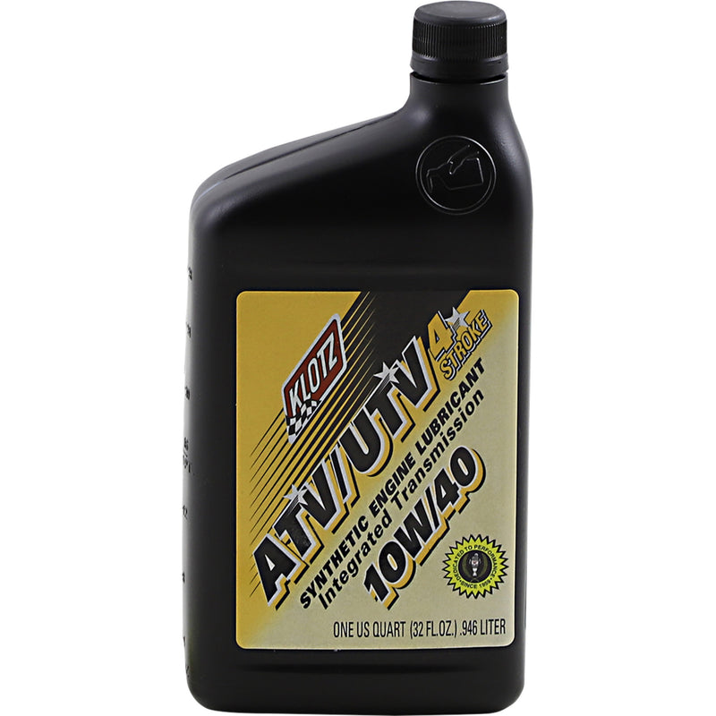 KLOTZ OIL 3601-0266 ATVUTV-1040 ATV/UTV Synthetic 4-Stroke Engine Oil - Separate Transmission ATV Synthetic 4T Engine Oil - 10W-40 - 1 U.S. quart