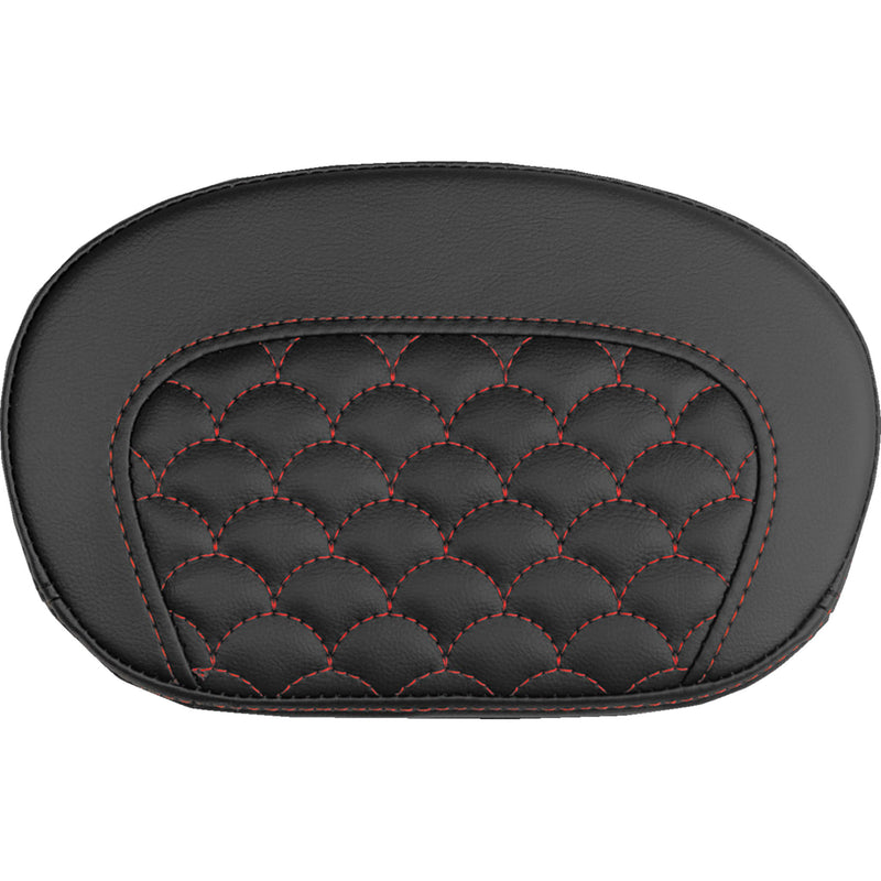 SADDLEMEN 0822-0727 061020904 Mini Contour Sissy Bar Pad dragon scale - red stitch