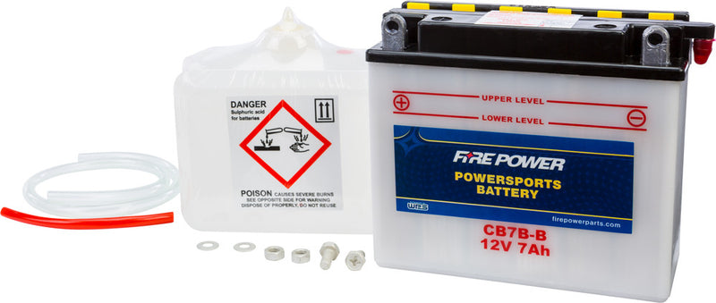 Fire Power Battery W Acid 12V Heavy Duty - CB7B-B Yamaha 225 1999-2004