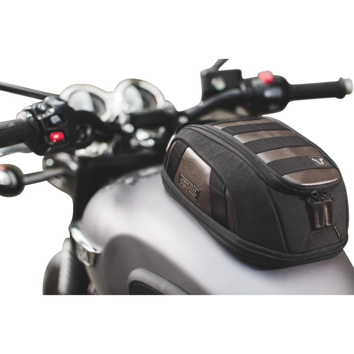SW-MOTECH 3502-0360 BC.TRS.00.401.10000 Legend Gear Tank Bag Legend Gear Magnetic Tank Bag - LT1 - 3 to 5.5 Liter - Black/Brown