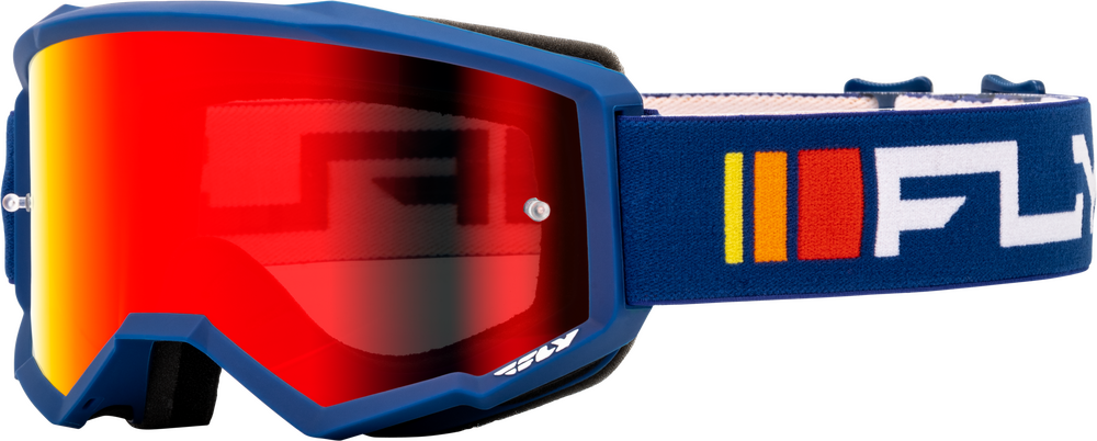 Fly Racing 37-51521 37-51521 ZONE GOGGLE NAVY/WHITE W/ RED MIRROR/SMOKE LENS