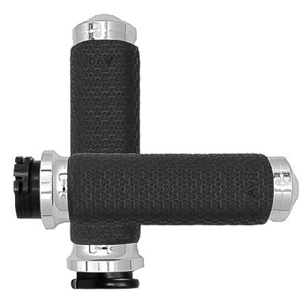 Avon Cable Throttle Memory Foam Grip Chrome - MF-63A-CH For Harley Motorcycles 1984-2018