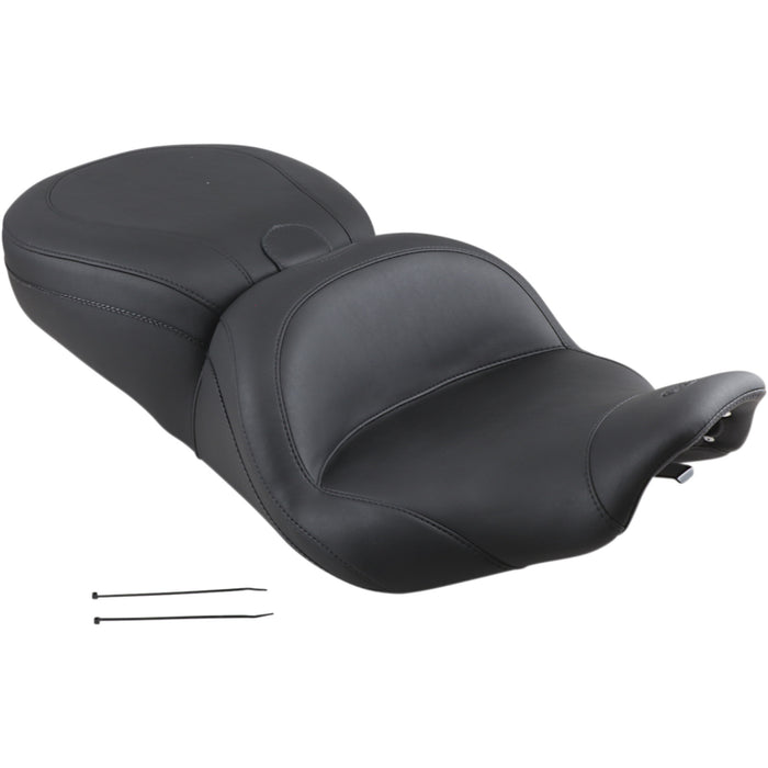 MUSTANG 0801-0696 79672 Lowdown™ 2-Up Seat - Lowdown Seat with Driver Backrest - Plain - FLHR '97-'07