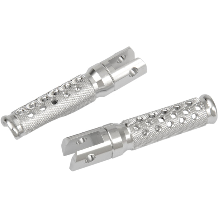 EMGO 1620-0202 50-11211A Slash-Cut Style Footpegs Footpegs - Slash-Cut - Silver