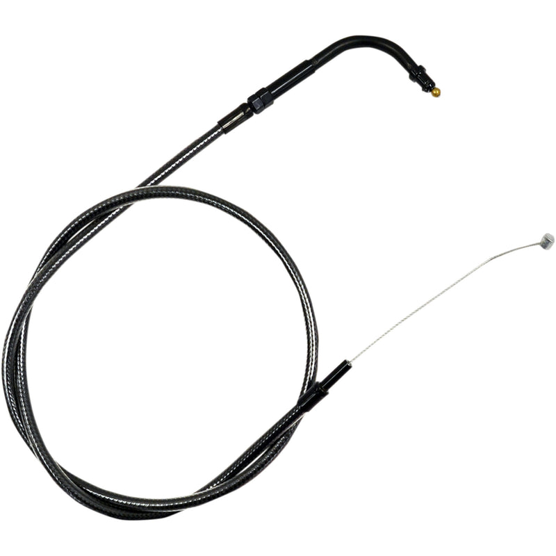 LA Choppers Midnight Braided Handlebar Throttle Cable 15"-17" Touring - LA-8005TH16M For Harley Touring 1996-2007