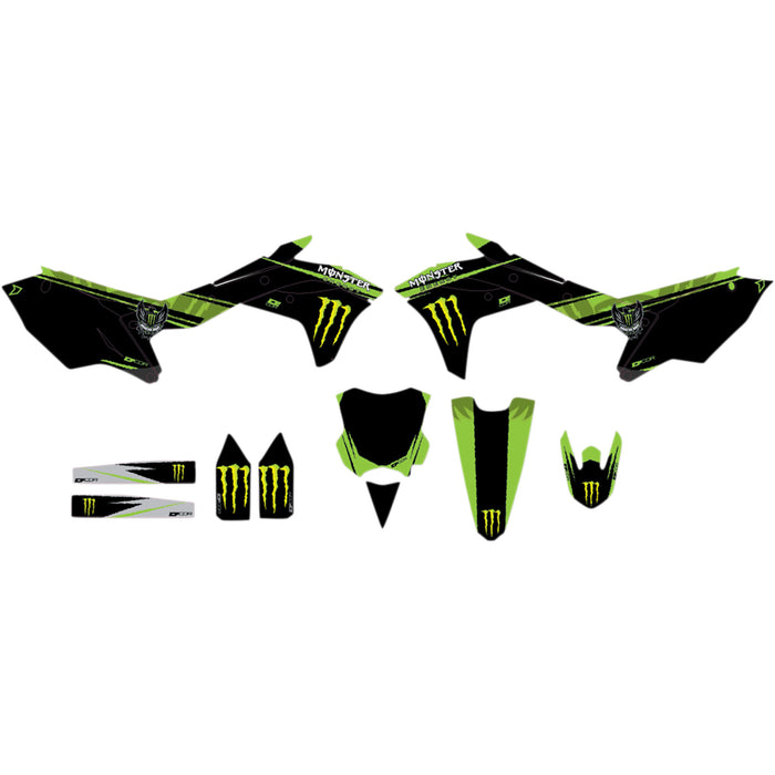 D'COR VISUALS 4302-6143 20-20-229 Complete Graphics Kit Graphic Kit - Monster Energy - Kawasaki - KXF 250