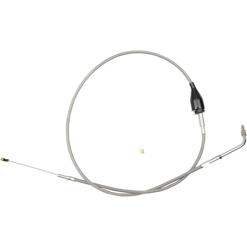 LA Choppers Stainless Braided Handlebar Idle Cable 15"-17" Dyna Softail - LA-8100ID16 For Harley Softail 1996-2015
