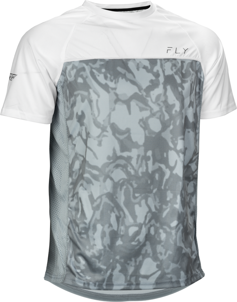 Fly Racing Super D Jersey Light Grey Camo White MD