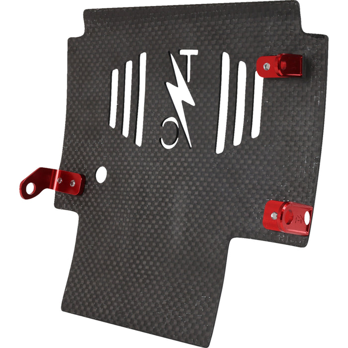 THRASHIN SUPPLY CO. 0506-2533 TSC-3035-2 Forged Carbon Fiber Skid Plate Skid Plate - Carbon Fiber/Forged - With Red Brackets - FLHX/FLTRX