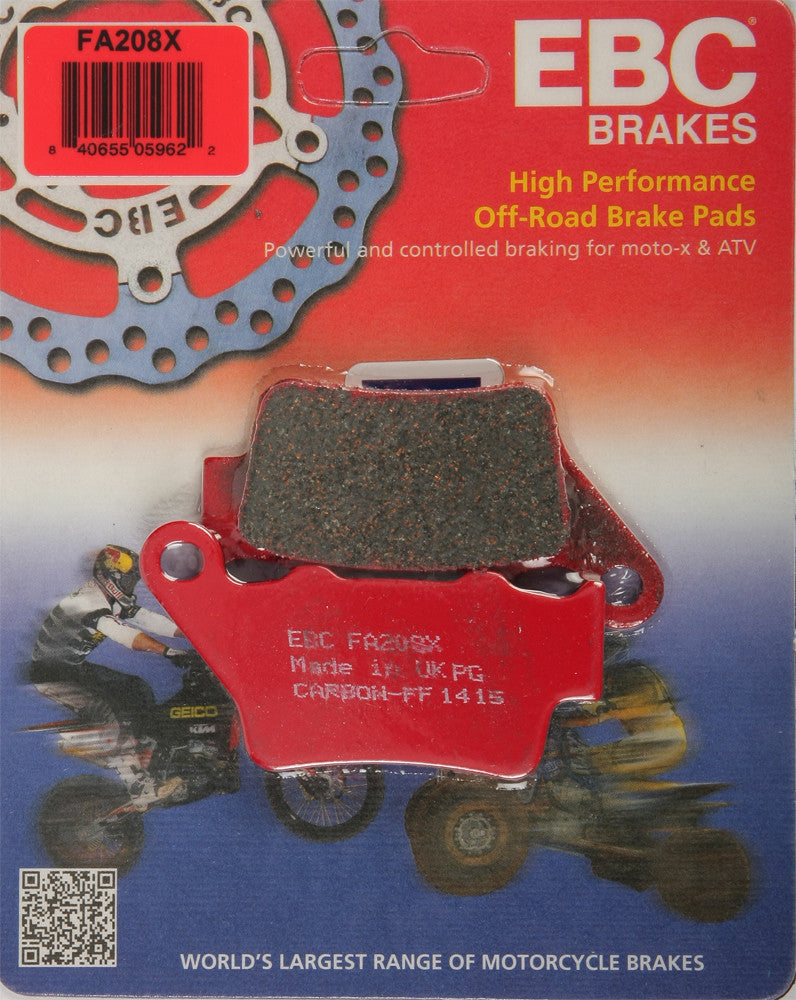 EBC Brake Pads - FA208X For ATK Dirt Bikes 1997-1999 | BMW F800S / F800ST / F800GS / F700GS 2006-2013 | Husaberg FS650E / FS400E 2002-2004