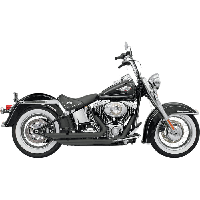 BASSANI XHAUST 1800-1157 12123B FireFlight Series Exhaust System - Black - Softail