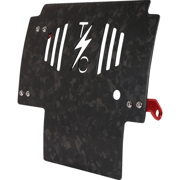 THRASHIN SUPPLY CO. 0506-2533 TSC-3035-2 Forged Carbon Fiber Skid Plate Skid Plate - Carbon Fiber/Forged - With Red Brackets - FLHX/FLTRX