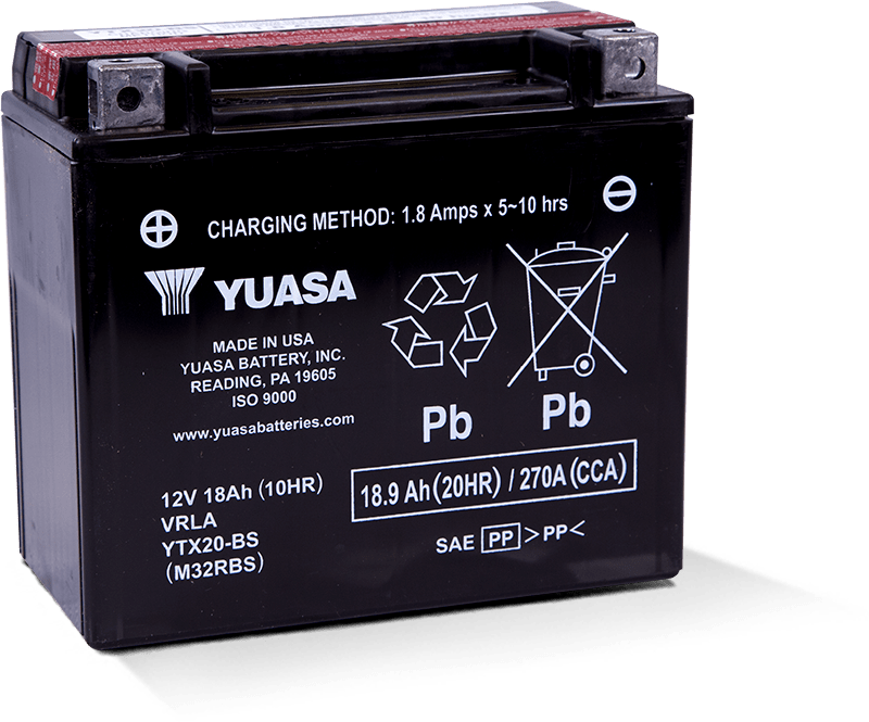 Yuasa Battery YUAM32RBS Yuasa YTX20-BS Maintenance Free AGM 12-Volt Battery W/bottle - User 1